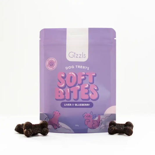 Gizzls Soft Bites Liver & Blueberry Treats 150g