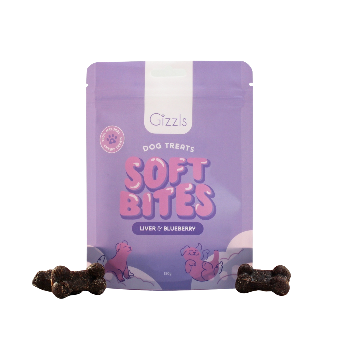 Gizzls Soft Bites Liver & Blueberry Treats 150g