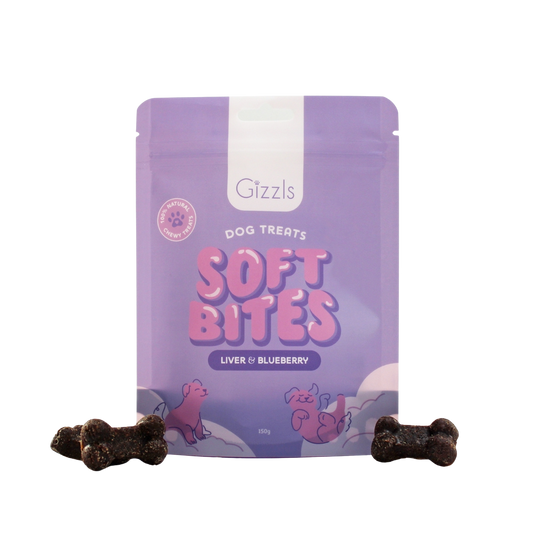 Gizzls Soft Bites Liver & Blueberry Treats 150g